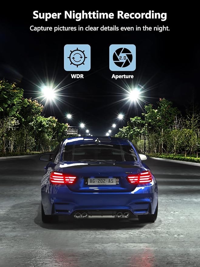 Dash Cam Front and Rear, 2.5K+1080P Dual Dash Camera - Image 6