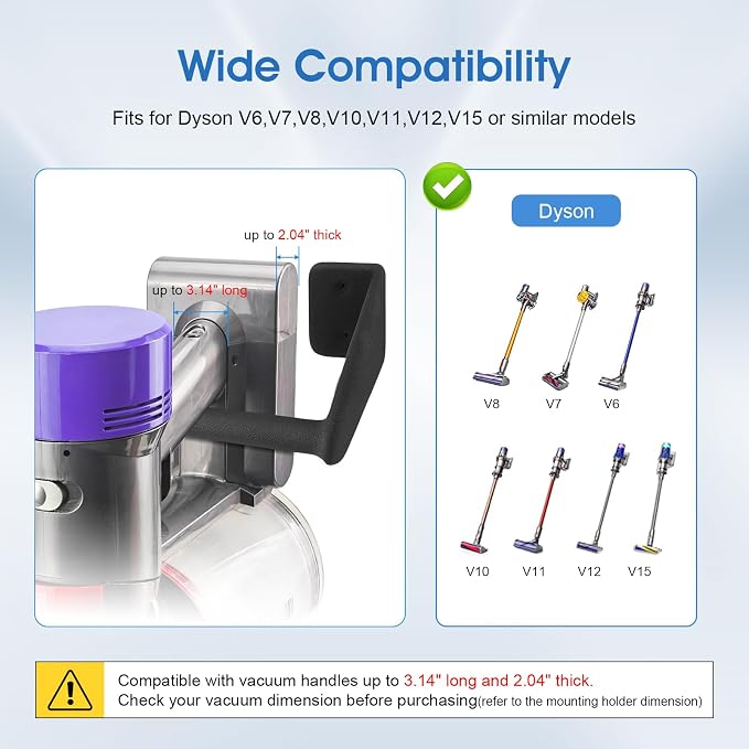 2 Pack Easy Access Cordless Vacuum Wall Mount Holder – Heavy Duty Metal Wall - Image 2