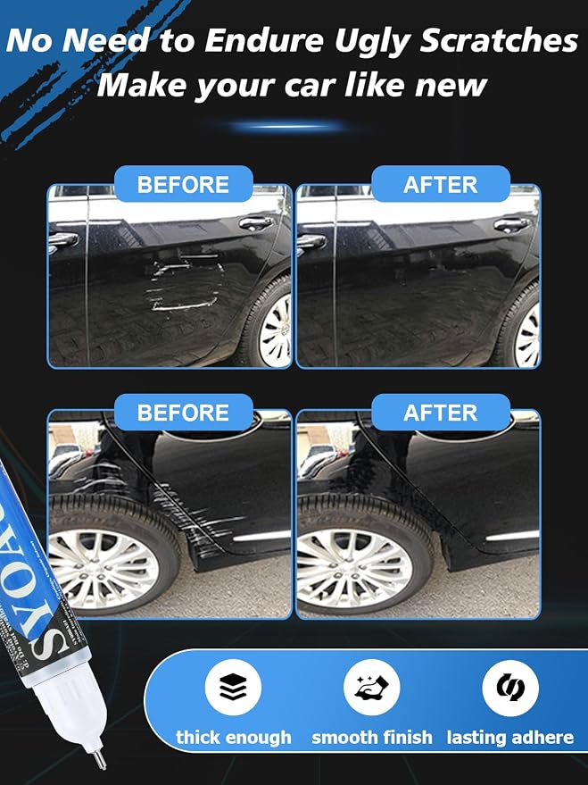 SYOAUTO Black Touch Up Paint for Cars, Auto Touch Up Paint Black Scratch Repair - Image 3