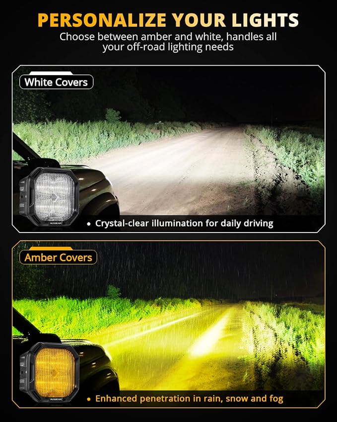 Auxbeam Color Play Series SAE Fog Lights, 3 Inch LED Fog Lights - Image 6