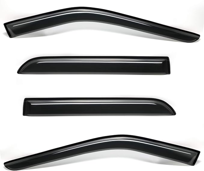 4pcs Outside Mount Style Window Rain Guards Durable Side Wind Deflectors Dark - Image 2