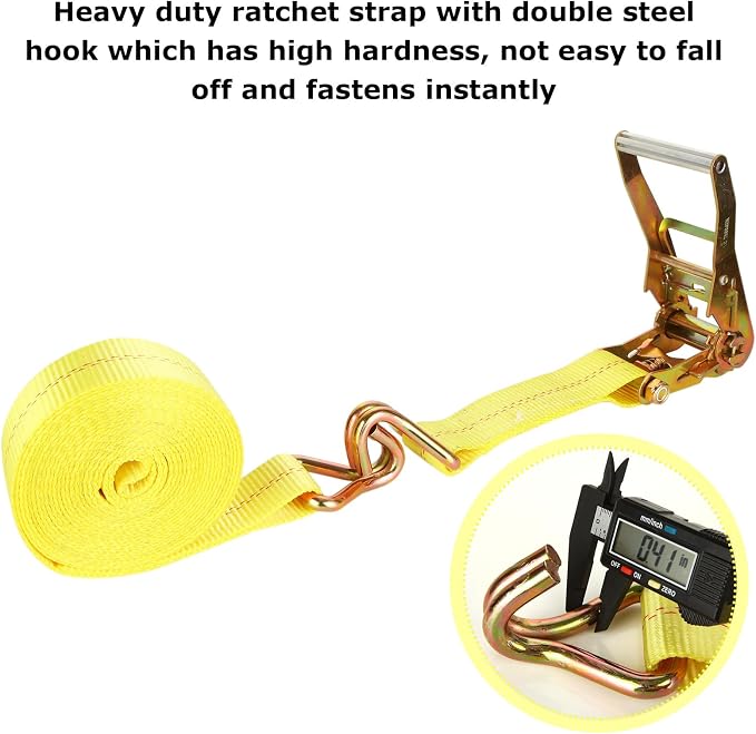 4 Pack 2 Inch Ratchet Straps Heavy Duty 20ft Tie Down Straps Ratchet - Image 4
