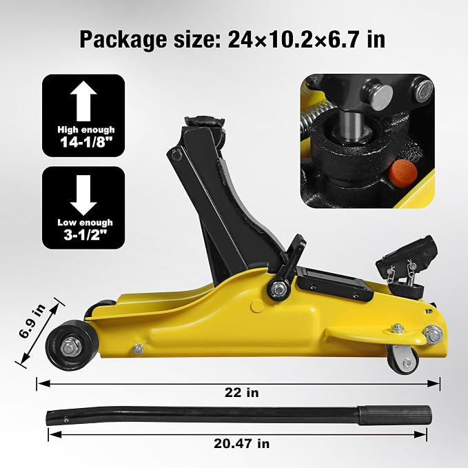 YELLOW JACKET 2.5 Ton Trolley Jack - Image 7