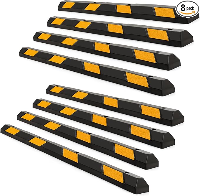 Rubber Parking Curb Garage Floor Stopper, Guide Wheel Stopper by TOOLSEMPRE
