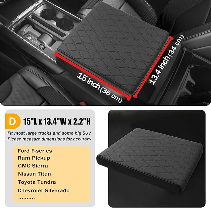 Car Center Console Cover pad PU Leather, Vehicle Arm Rest Cushion Protector - Image 3