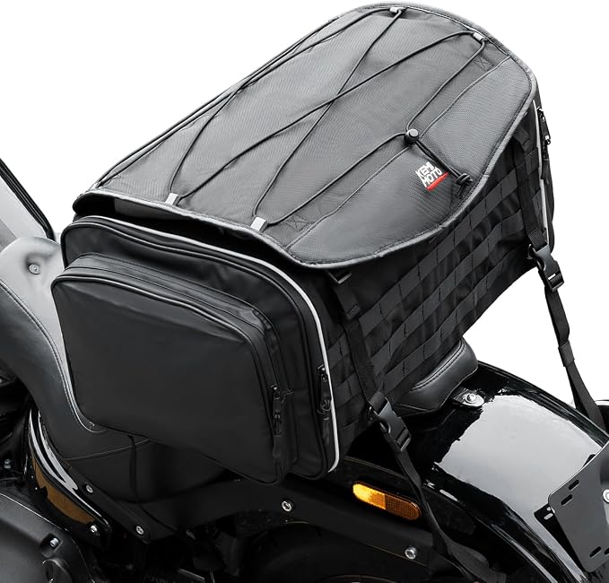KEMIMOTO Motorcycle Tail Bag, Dual Use Motorcycle Rear Seat Bag by kemimoto