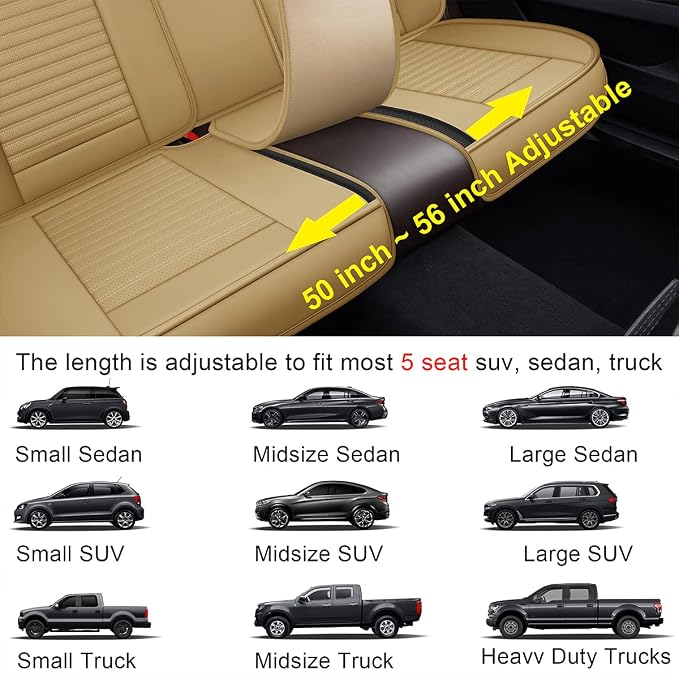 LINGVIDO Car Seat Covers, Breathable and Waterproof Faux Leather Automotive - Image 2