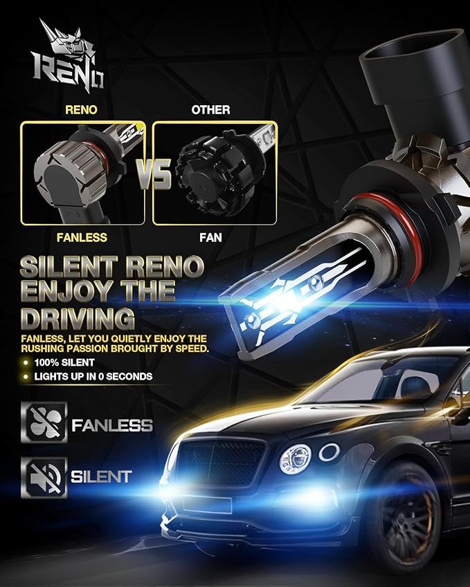 RENO 9005 Bulb, 9005 Fog Lights Bulb, 9005 Light Bulbs Fanless In Line Car Fog - Image 5