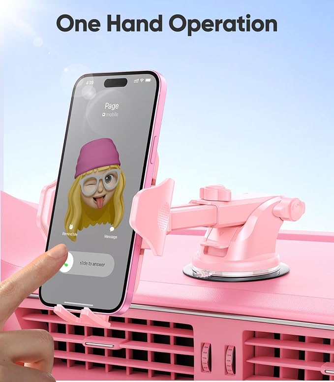 VICSEED Pink Phone Holders for Your Car, 3-in-1 Dashboard Windshield Vent - Image 6