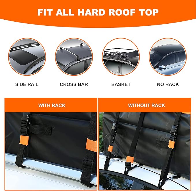 MeeFar Rooftop Cargo Carrier Car Roof Bag 21 Cubic Feet 100% Waterproof Car Top - Image 4
