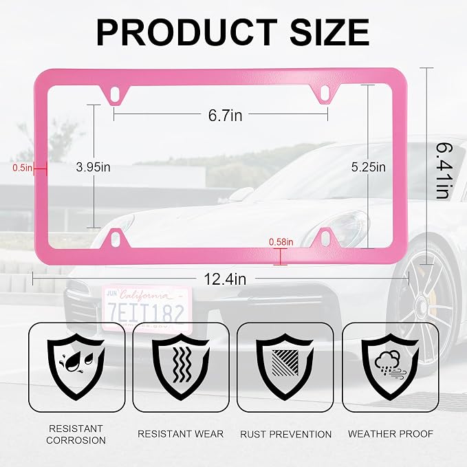 LivTee 4 Holes Stainless Steel License Plate Frames, Automotive Exterior - Image 3