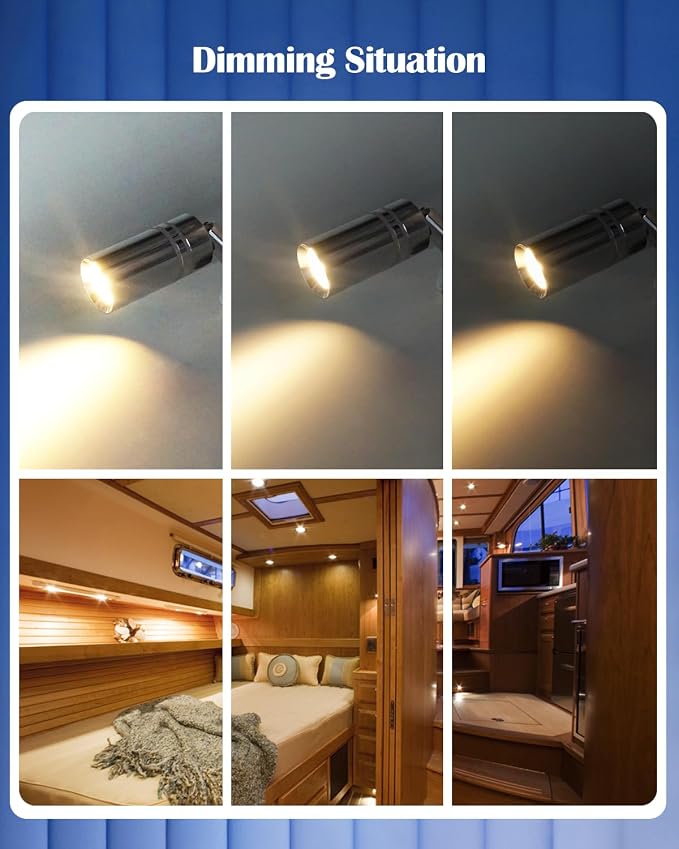 Small 12V RV Reading Light 3W DC 12 Volt LED Camper Lights Interior Warm White - Image 4