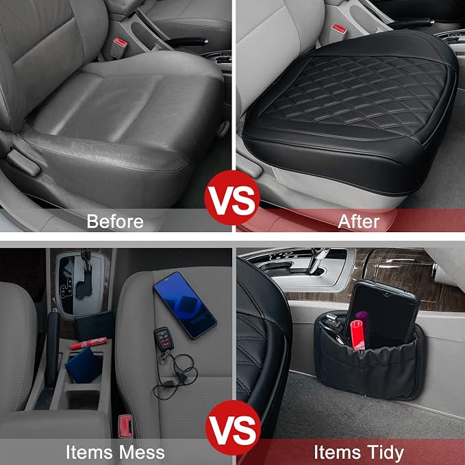 2 Pack Leather Front Car Seat Cover, Anti-Slip and Full Wrap Driver Car Seat - Image 5