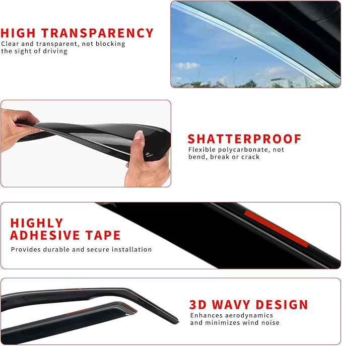in Channel Rain Guards Fit for Chevrolet Chevy Blazer 2019 2020 2021 2022 2023 - Image 4