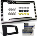Flag License Plate Frame- USA Patriotic Personalized Car Tag Holder, 4 Hole by FBJTDQ