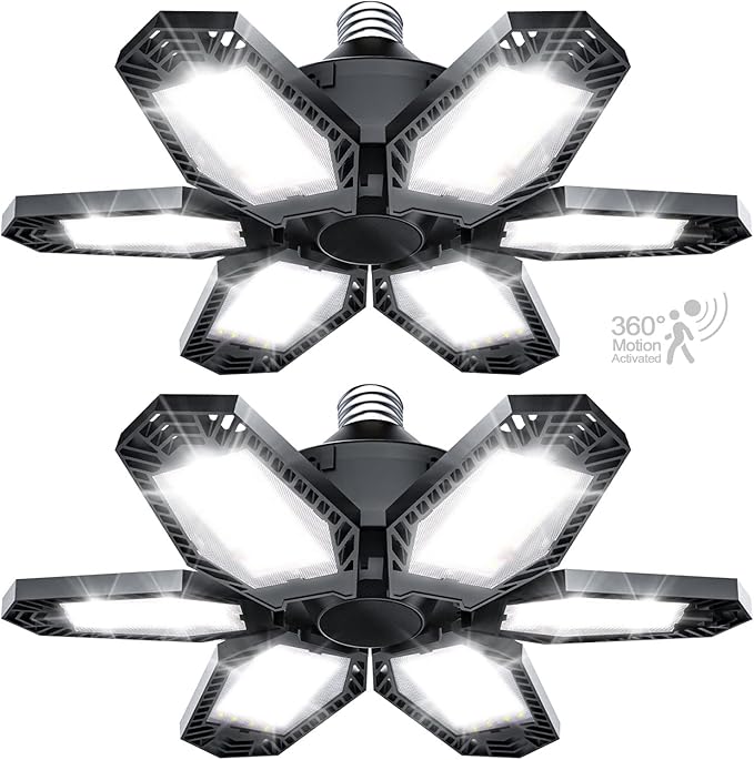 TANBABY 2 Pack Motion Sensor Garage Light, Total 30000LM Deformable Garage - Image 8