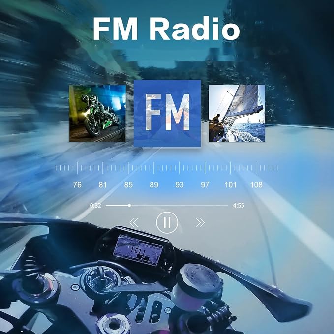 Fodsports FX6S Bluetooth Motorcycle Headset, 6-Way Motorbike Intercom Bluetooth - Image 2