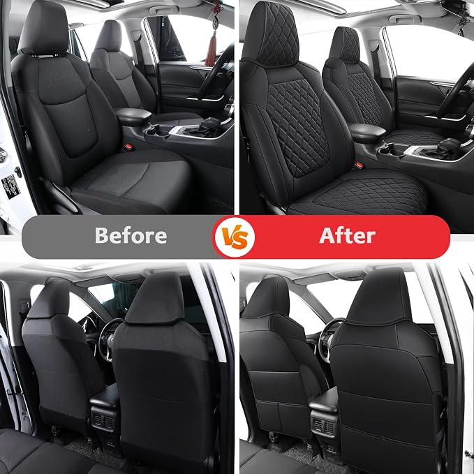 MIROZO Rav4 Seat Covers Full Set, Waterproof Car Seat Covers Faux Leather Seat - Image 5