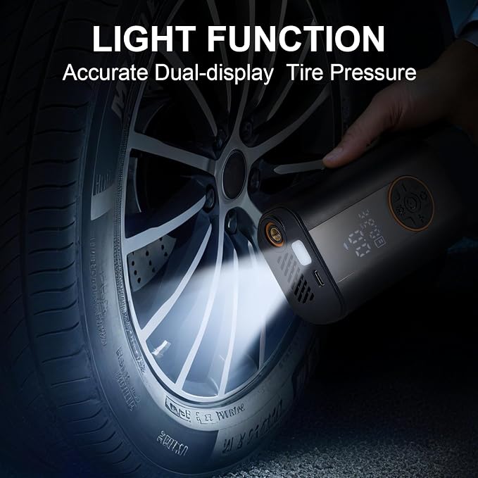 Tire Inflator Portable Air Compressor Cordless Rechargeable Mini Air Pump - Image 4