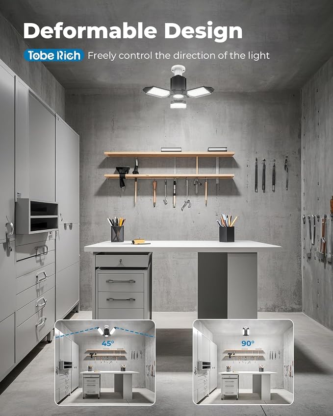 LED Garage Lights 4 Pack, 8000LM Shop Lights - Image 3