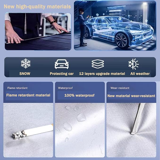 Autsop Car Cover Waterproof All Weather, 12-Layer Car Covers - Image 3