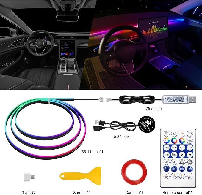 Dream+Color Acrylic Interior Car LED Strip Light - Image 3