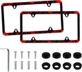 LivTee Black License Plate Frames, 4 Holes Stainless Steel License Plate Covers by LivTee