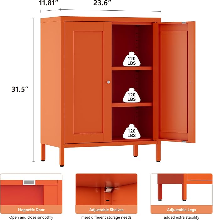 Metal Bathroom Storage Cabinet, Bathroom Floor Storage Cabinet - Image 2