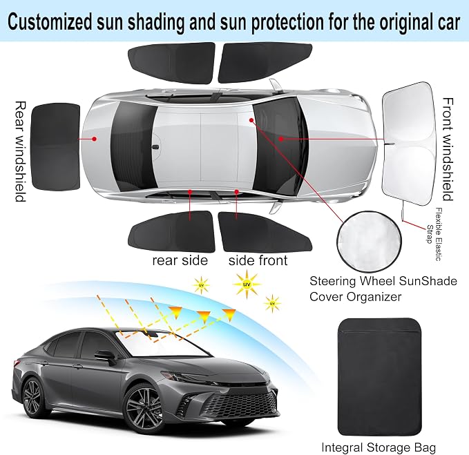 TINGLU Window Shades for Toyota Camry 2025 Accessories Full Windows Rear - Image 3