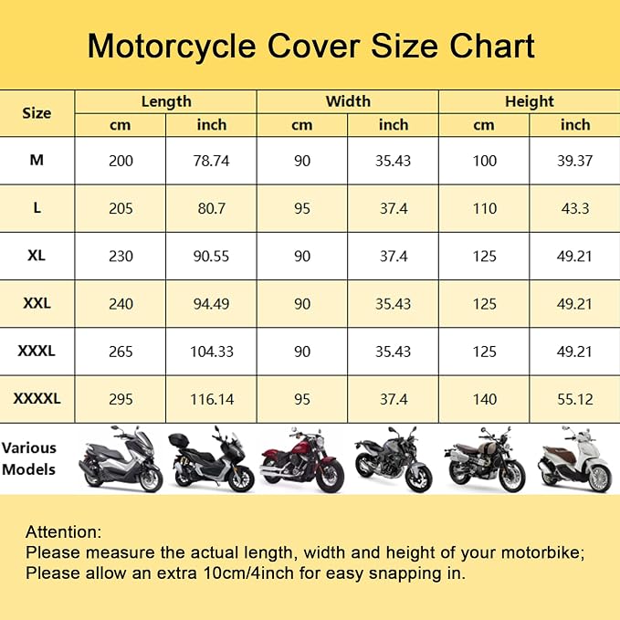 Waterproof Motorbike Cover Outdoor, Motorcycle Scooter Moped Rain Dust - Image 2
