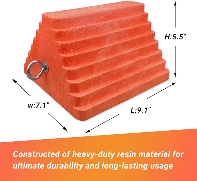2 Packs Wheel Chocks Heavy Duty Orange - Image 2