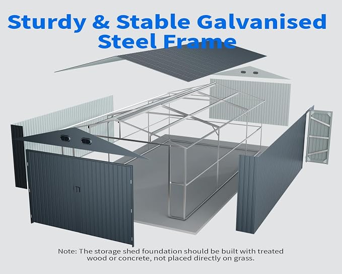 10x20 Metal Shed, Metal Garage Building - Image 9