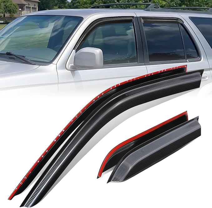 Auto Dynasty Set of 4 Carbon Fiber Pattern Window Visors Compatible by AutoDynasty