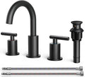 FORIOUS Bathroom Faucets 3 Hole, Matte Black Bathroom Sink Faucet 3 Hole Vanity by FORIOUS