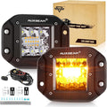 Auxbeam 5 Inch Flush Mount Led Light Pods, Amber Flush Mount Bumper Fog Lights by Auxbeam