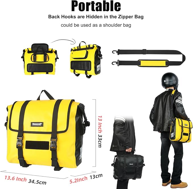 HUNTVP Motorcycle Saddlebags 15L Saddle Bags Motorcycles Single Side Pannier - Image 2