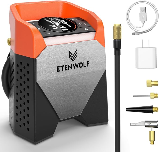 ETENWOLF Zephyr S5 Heavy-Duty Tire Inflator Portable Air Compressor, 160PSI by ETENWOLF