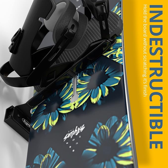 Koova Snowboard Wall Mount Rack Holder | Garage Snowboard Storage Organizer | - Image 5