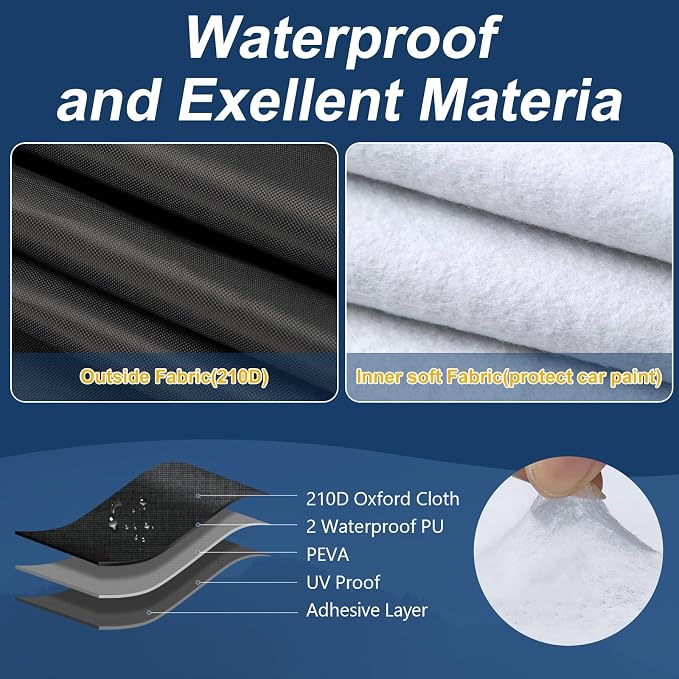 QUNSUNUS Waterproof Car Cover for Pontiac Grand Prix 1962-1977, Outdoor Car - Image 3
