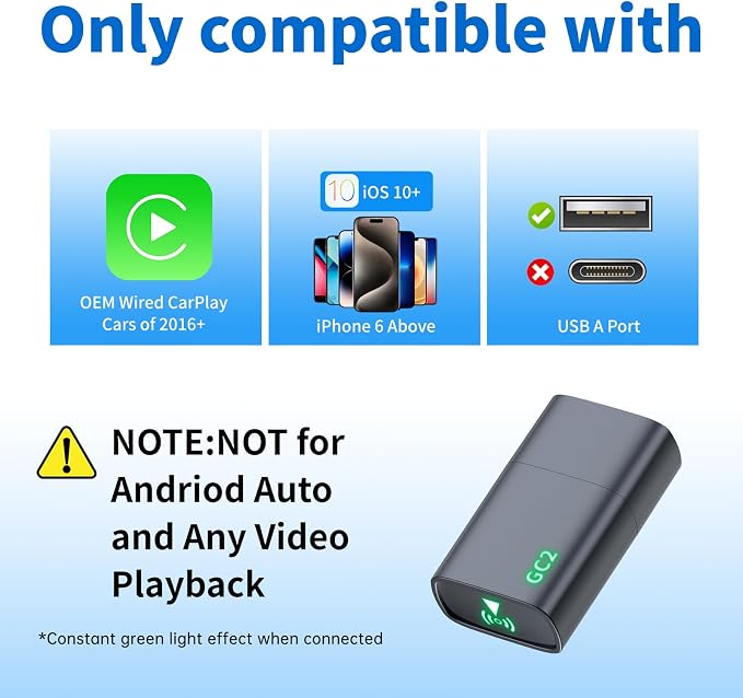 Wireless CarPlay Adapter for Apple iPhone 2025 Upgraded, Ultra-Low Lag - Image 8