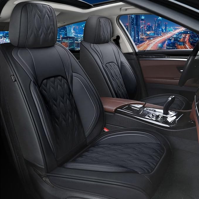 Seat Covers Fit for Toyota Camry 2012-2024 2025 Full Set, Faux Leather Car Seat by DISUTOGO