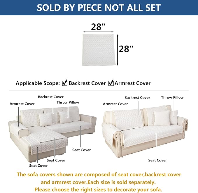 Eismodra Armrest Covers, Couch Cover, Sofa Cover, Backrest Covers, Anti-Slip - Image 5