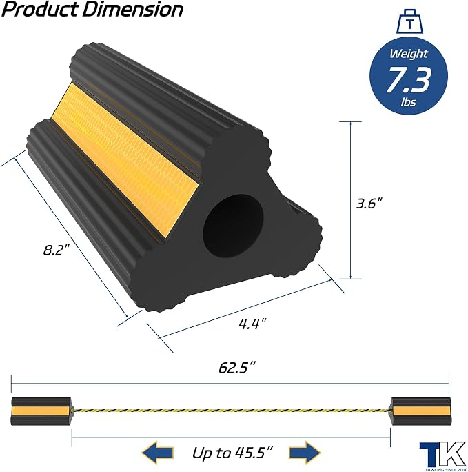 Heavy Duty Rubber Wheel Chock, Non-Slip Tire Stopper - Image 2