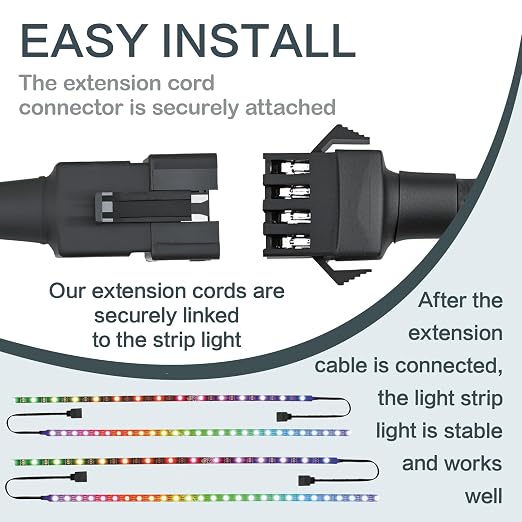 8 Pcs 4 Pin RGB Extension Cable RGB Wire - Image 4