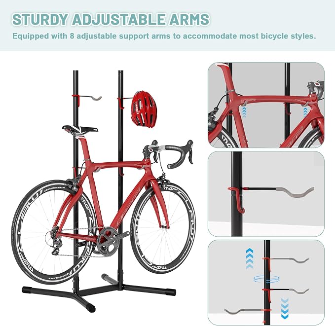 Urban Deco 2-4 Bike Storage Rack Garage Max154lbs, Freestanding Indoor Bike Rack - Image 4