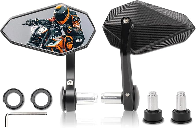 Motorcycle Mirrors for Handlebars, Bar End Motorcycle Mirrors, Rear View by NOVCAPAR