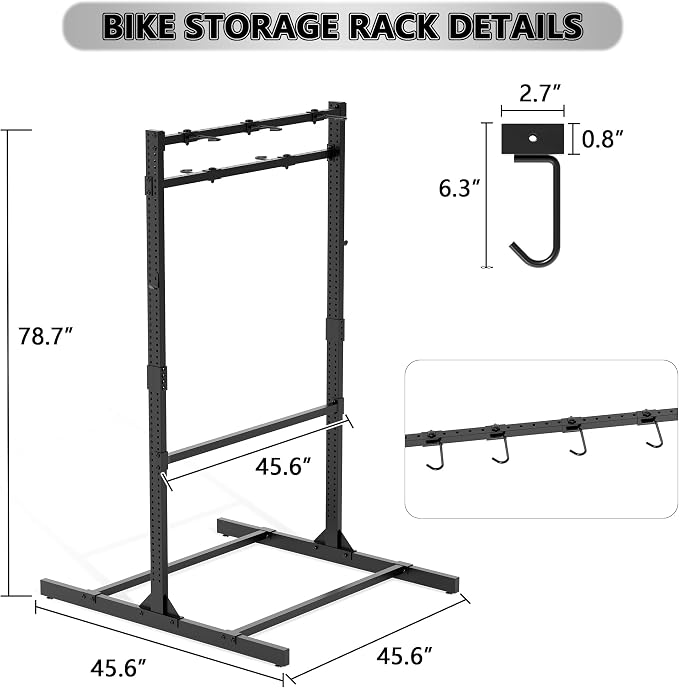 Freestanding Bike Storage Rack, Heavy-Duty Steel Vertical Bike Rack - Image 3