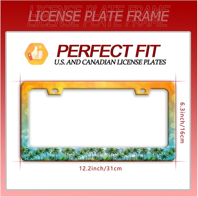 Palm Tree License Plate Frame Tropical Hawaii License Plate Frames Funny Auto - Image 7