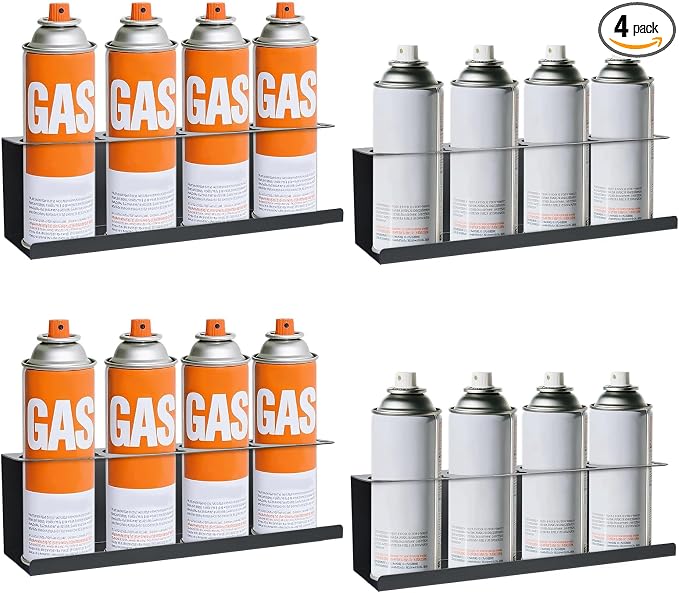 Aerosol Spray Can Holder Rack 4 Packs, Spray Bottle Organizer Wall Mounted by Urenwp