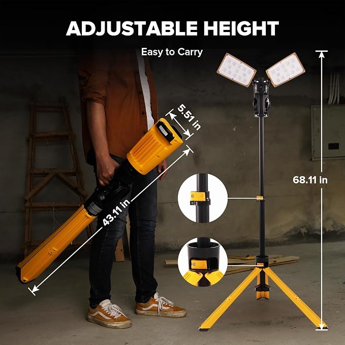 LUTEC 【Upgraded】 6290Pro 15000 Lumen 105 Watt Dual-Head LED Work Light - Image 7